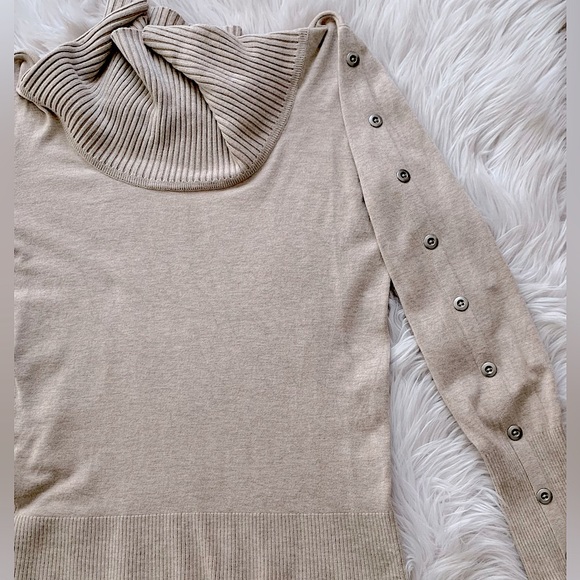 WHBM Cowl Neck Sweater w/ Buttons Up Arm - Picture 6 of 12